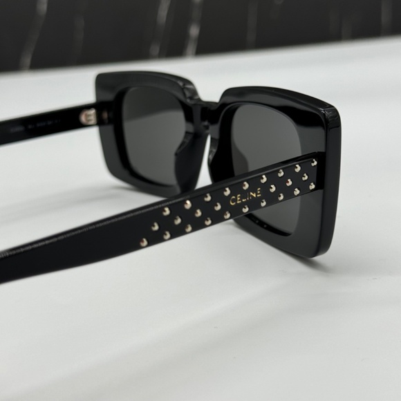 NEW CL4213IS 01A CELINE BLACK GREY OVERSIZED SQUARE WOMEN CELINE SUNGLASSES - Picture 7 of 11